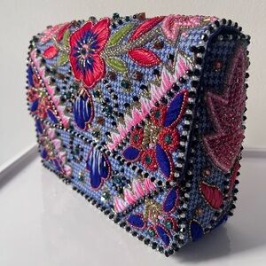 Embroidered Floral Clutch